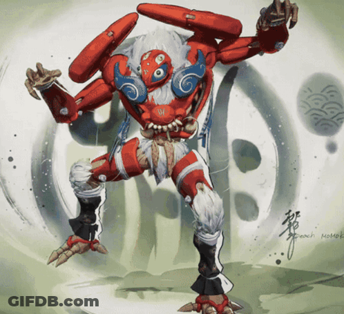 A Drawing Of A Robot With Chinese Writing On The Bottom Right Corner GIF