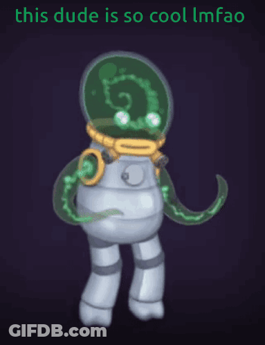 A Drawing Of A Robot With The Words This Dude Is So Cool Lmfao Above It GIF