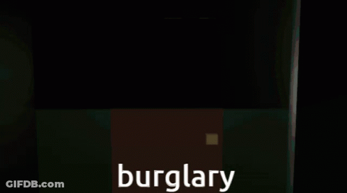 A Drawing Of A Room With The Word Burglary Written On It GIF