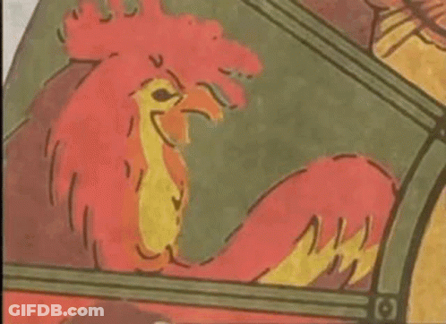 A Drawing Of A Rooster With The Years 1945 1967 1969 1981 1993 GIF
