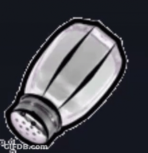 A Drawing Of A Salt Shaker With A Black Background . GIF
