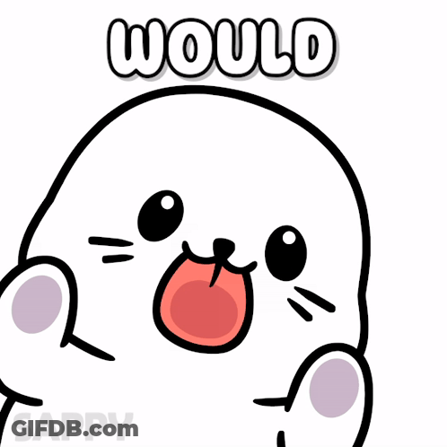 A Drawing Of A Seal With The Word Would Written Above It GIF