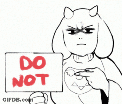 A Drawing Of A Sheep Holding A Do Not Sign GIF
