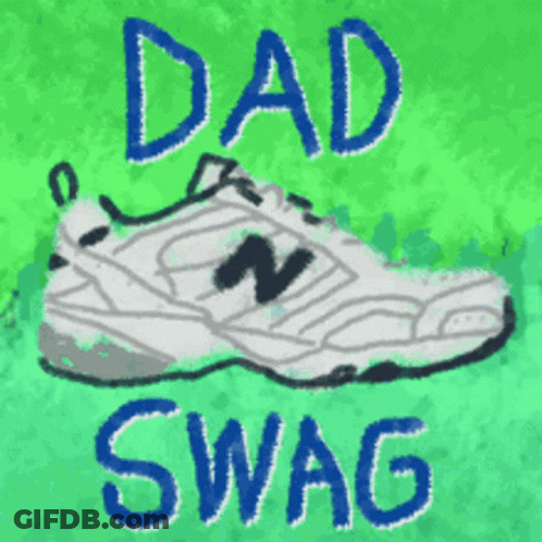 A Drawing Of A Shoe With The Words Dad Swag GIF