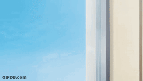 A Drawing Of A Skeleton Is Behind A Window GIF