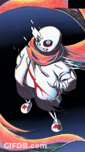 A Drawing Of A Skeleton With A Scarf Around His Head GIF