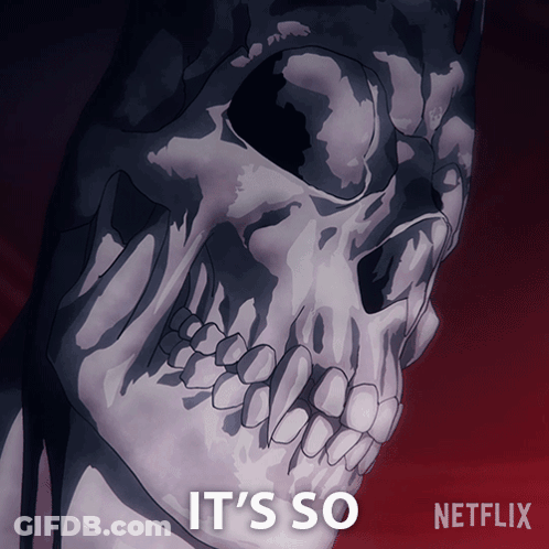 A Drawing Of A Skull With The Words " It 'S So Netflix " Underneath It GIF