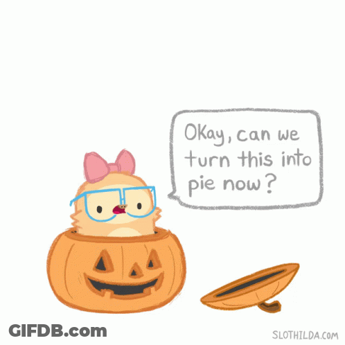 A Drawing Of A Sloth In A Pumpkin With The Word Boo Below It GIF