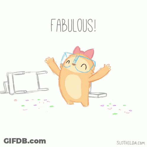 A Drawing Of A Sloth With The Words Fabulous Written On The Bottom GIF