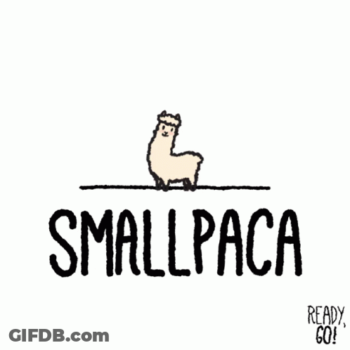 A Drawing Of A Small Alpaca Standing On A Line With The Words Smallpaca Below It GIF