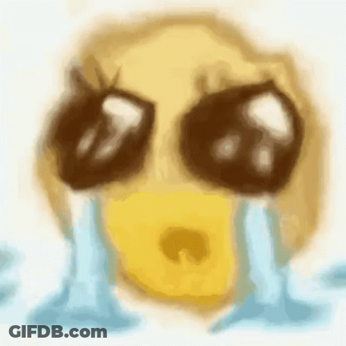 A Drawing Of A Smiley Face With Tears Coming Out Of It 'S Eyes . GIF