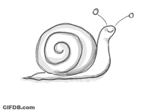 A Drawing Of A Snail With A Spiral Shell GIF