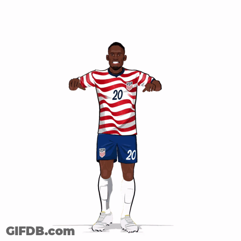 A Drawing Of A Soccer Player With The Number 20 GIF