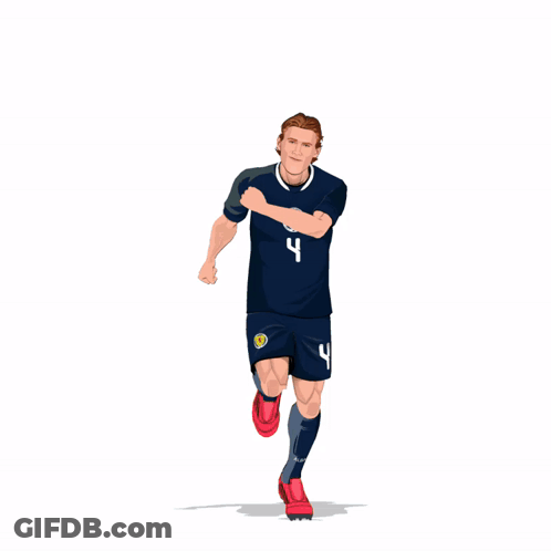 A Drawing Of A Soccer Player With The Number 4 On His Jersey GIF