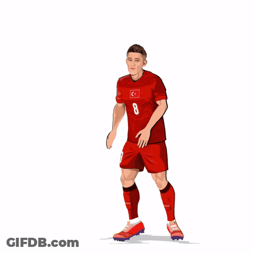 A Drawing Of A Soccer Player With The Number 8 GIF