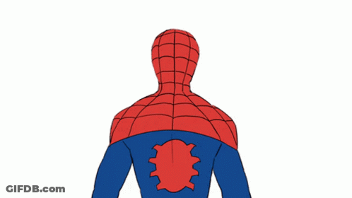 A Drawing Of A Spider-Man With A Spider On His Chest GIF