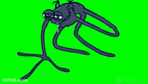 A Drawing Of A Spider With Long Legs On A Green Background . GIF
