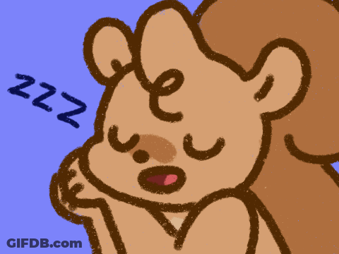 A Drawing Of A Squirrel Sleeping With The Letters Zzz Behind It GIF