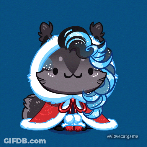 A Drawing Of A Squirrel With Snowflakes On It 'S Head GIF