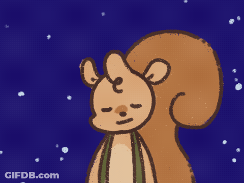 A Drawing Of A Squirrel With The Words Good Night Written On It GIF