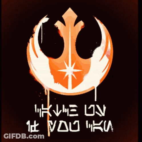 A Drawing Of A Star Wars Symbol With The Words " I Have Loved You All " Written Below It GIF