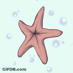 A Drawing Of A Starfish With Bubbles Surrounding It GIF