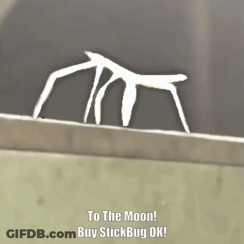A Drawing Of A Stick Bug With The Words To The Moon Buy Stickbug Ok GIF