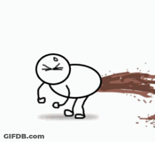 A Drawing Of A Stick Figure With A Bloody Butt GIF