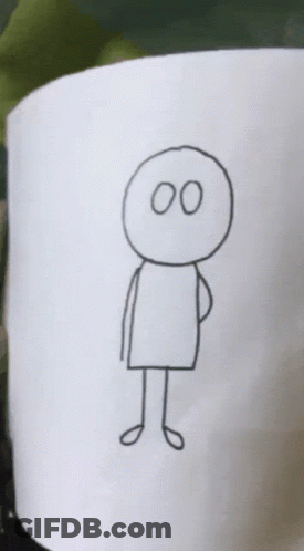 A Drawing Of A Stick Figure With A Circle In The Middle Of His Head With The Number 00 On It GIF