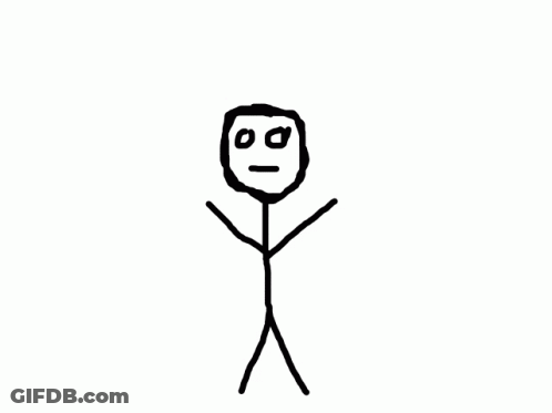 A Drawing Of A Stick Figure With A Smiley Face On His Face GIF