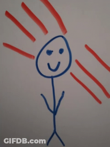 A Drawing Of A Stick Figure With A Smiley Face On It GIF