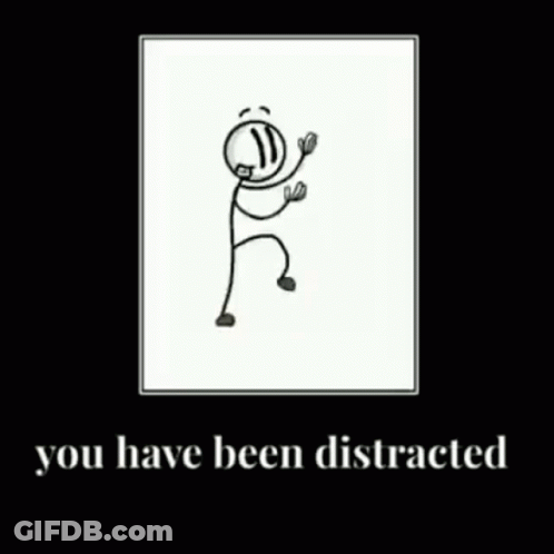 Stick Figure Distracted Under Text GIF