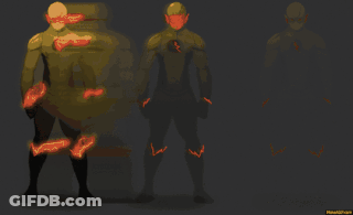 A Drawing Of A Superhero With The Letters S On His Chest GIF