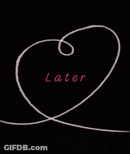 A Drawing Of A Swirl With The Word Later Written On It GIF
