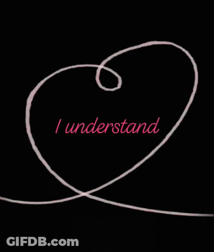 A Drawing Of A Swirl With The Words I Understand On It GIF