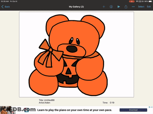 A Drawing Of A Teddy Bear With A Pumpkin On Its Belly GIF