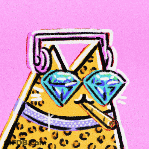 A Drawing Of A Triangle With Diamonds On It And A Cigar GIF