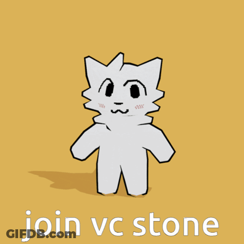 A Drawing Of A White Cat With The Words Join Vc Stone Written Below It GIF