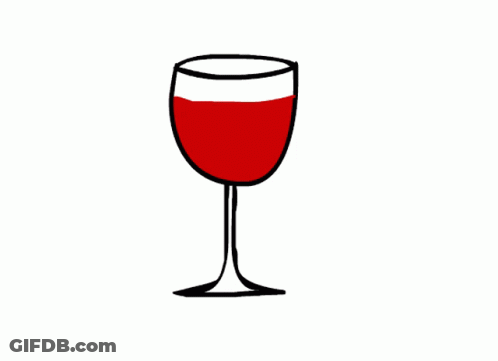 A Drawing Of A Wine Glass With A Red Liquid In It GIF