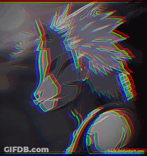 A Drawing Of A Wolf With A Rainbow Of Colors And A Watermark That Starts With The Letter S GIF