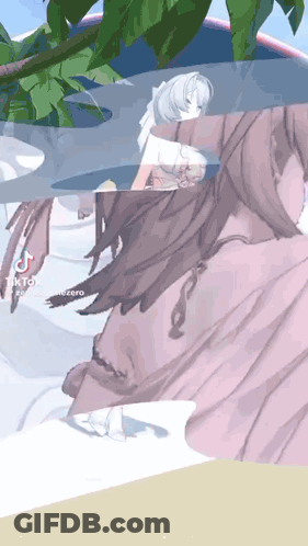 A Drawing Of A Woman In A Pink Dress Is Being Shared On Tiktok . GIF