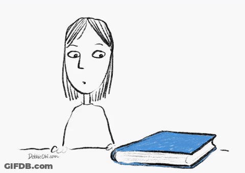A Drawing Of A Woman Reading A Book With The Website Debbieoni.com Written On The Bottom GIF