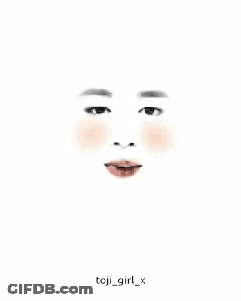 A Drawing Of A Woman 'S Face With The Name Toji_girl_x Underneath It GIF