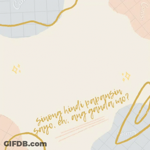A Drawing Of A Woman 'S Face With The Words " Sinong Hindi Papansin Sayo Eh Ang Ganda Mo " GIF