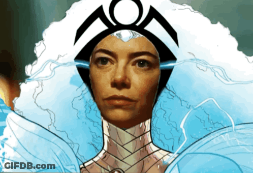 A Drawing Of A Woman Wearing A Crown With A Circle In The Middle GIF