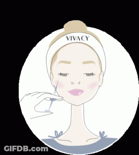 A Drawing Of A Woman Wearing A Headband That Says Vivacy On It GIF