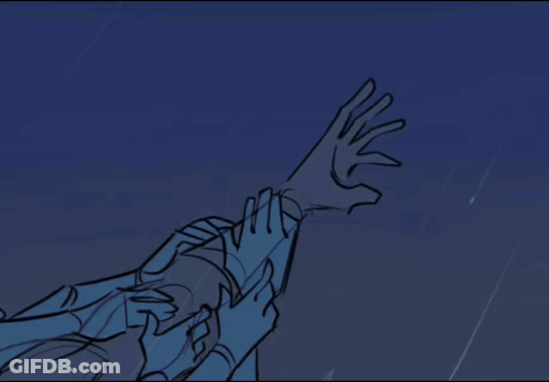 A Drawing Of A Woman With Curly Hair Looking Up GIF