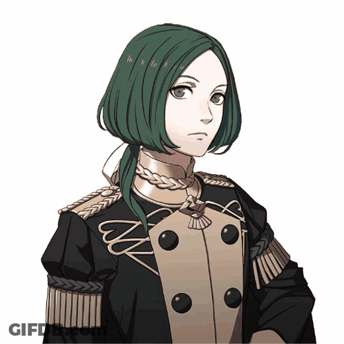A Drawing Of A Woman With Green Hair And A Black Jacket GIF