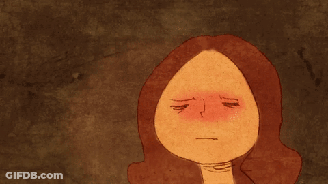 Woman With Closed Eyes And Red Spot GIF