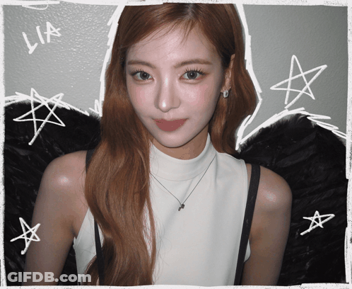 A Drawing Of A Woman With The Word Lia Written On It GIF